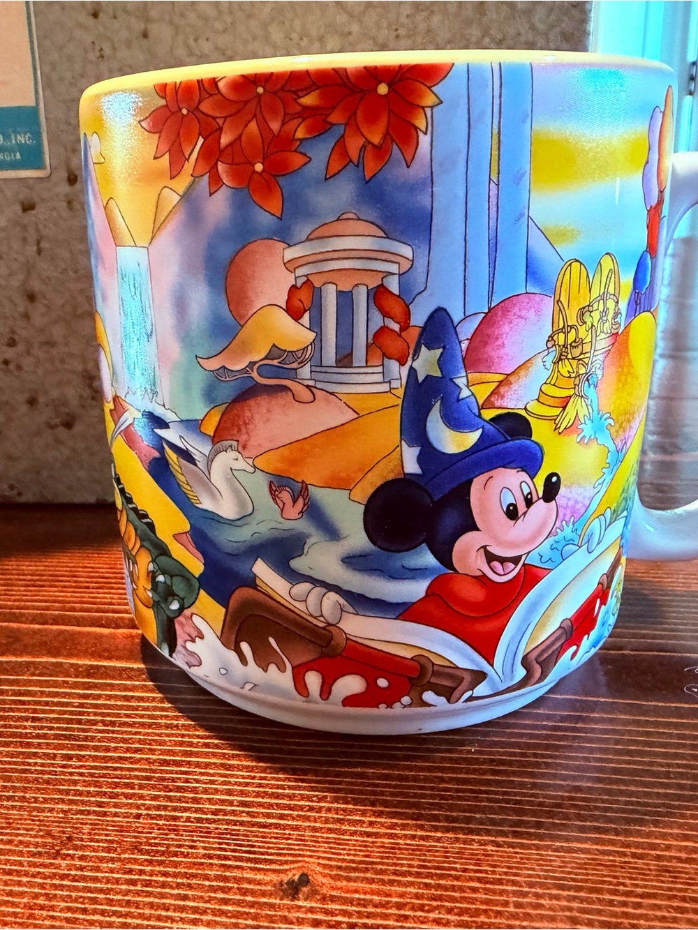 Vintage Fantasia Disney Sorcerer Mickey Mug - Colorful Illustrated Design